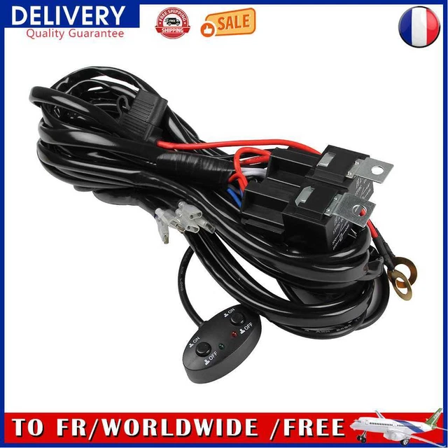 LED Spotlight Switch Wire Harness Motorcycle Off-road Car Driving Light Control