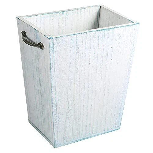 LIANTRAL Trash Can Wastebasket 2-Gallon Wooden Small Rustic Trash Can Garbage...