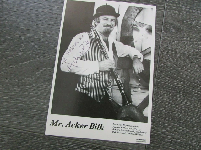 Acker Bilk Jazz Musician Early Original Hand Signed Promotional Photo