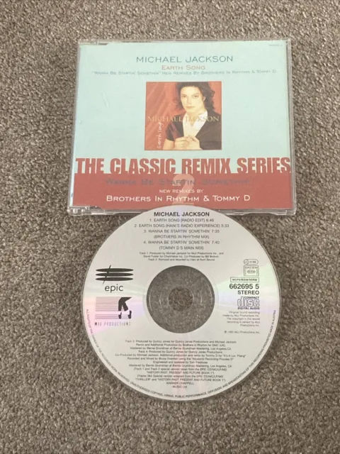 MICHAEL JACKSON Earth Song 4 Trk CD Single Classic Remix Series Wanna Be Startin
