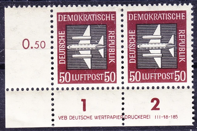 Briefmarken DDR Mi Nr. 612 Flugpost Druckvermerk DV DWD allseitig dgz**