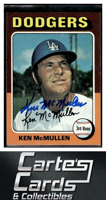 KEN MCMULLEN 1975 Topps 473 Los Angeles Dodgers TTM/IP signé dédicacé