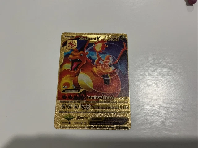 INTERLACED FLAMES CHARIZARD V Level 92 HP522 Gold Foil Pokmon Card Fan Art  8.93 - PicClick UK