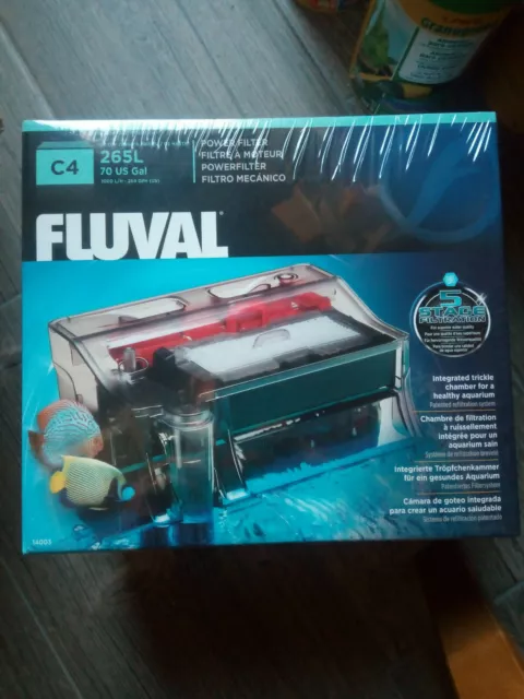 Fluval C4 (265 Litres) Filtre À Sac à Dos Mécanique pour Poissons, Aquarium Et