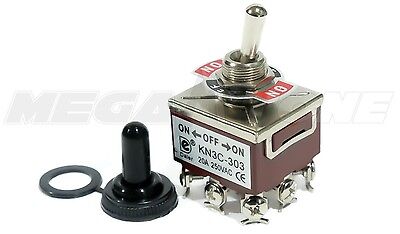 Toggle Switch 20A/125V 3PDT ON-OFF-ON w/Waterproof Boot. USA SELLER!