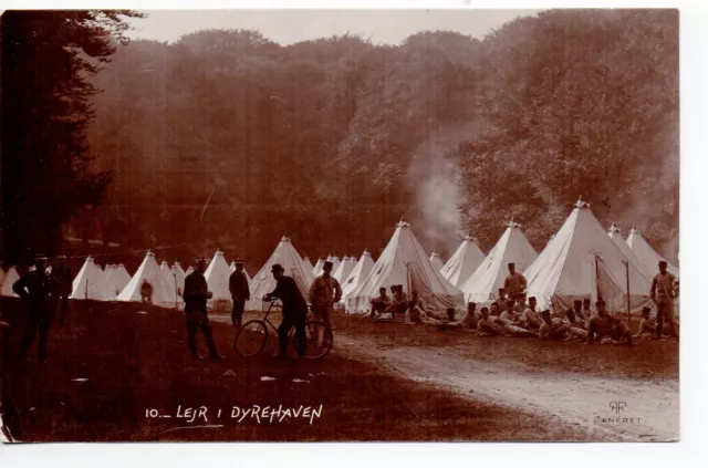 DANEMARK Denmark - Old Postcard - Camp Carte photo 1909 LEJR I DYREHAVEN