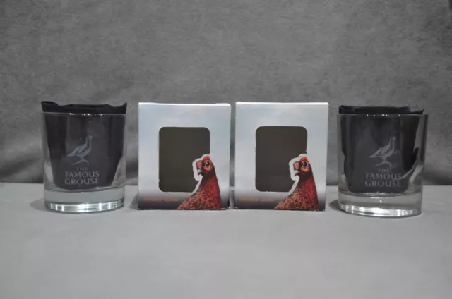 2x The Famous Grouse Scotch Whisky Heavy Base Glass Tumbler Gift Box 30cl 300ml