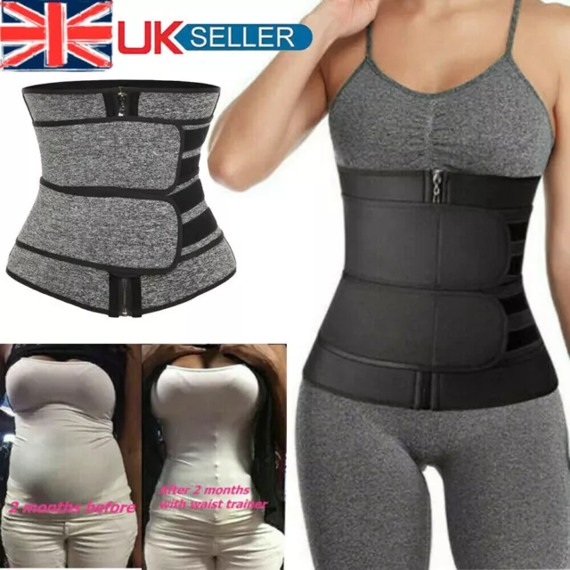 Waist Trainer Cincher Corset Sauna Sweat Weight Loss Body Shaper Belt Slimmer UK