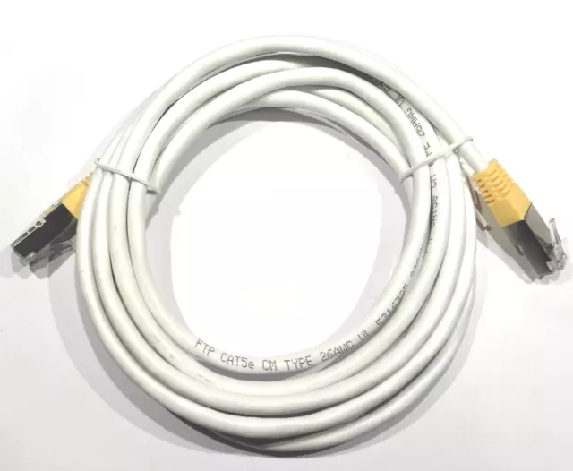 Cable cordon réseau internet RJ45 droit blanc Ethernet CAT5e longueur 3m