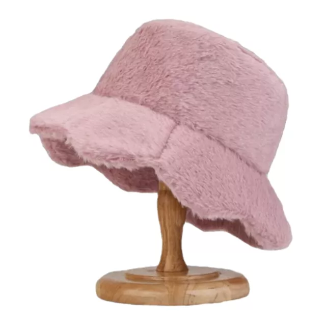 Autumn Fisherman Hat Lady Winter Cap Warm Plush with Flower Edge Windproof Basin