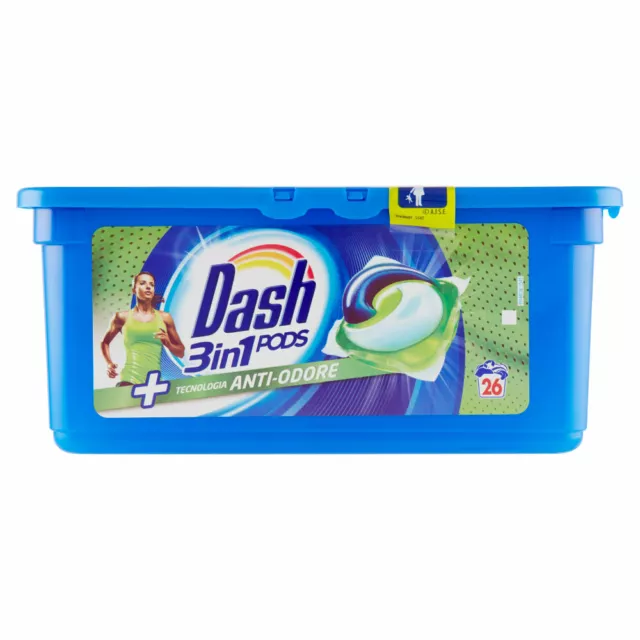DASH PODS 3 in 1 Anti Odore specifico per capi sportivi lavatrice nuovo -  78 pz EUR 34,11 - PicClick IT