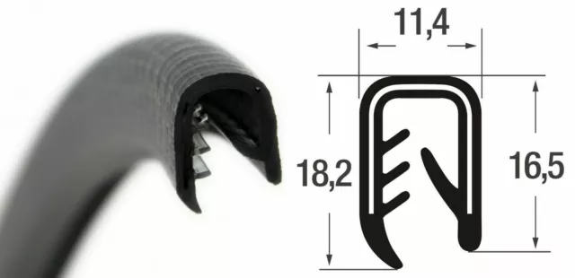 SMI KS-S4-6S Kantenschutzprofil Gummi Profil Klemmprofil Kederband Schutzband