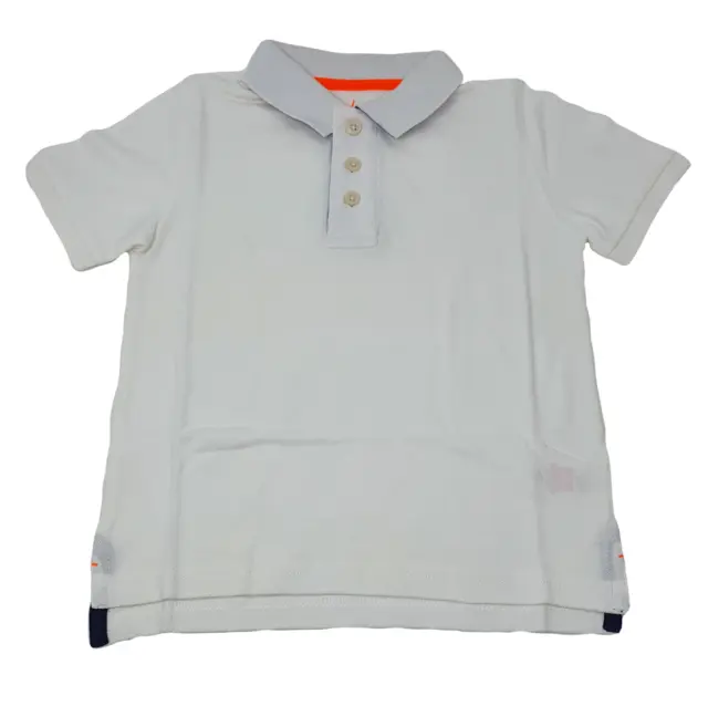 Polo Ex Mini Boden garçons en coton blanc 4-5, 7-8, 8-9 & 11-12 NEUF