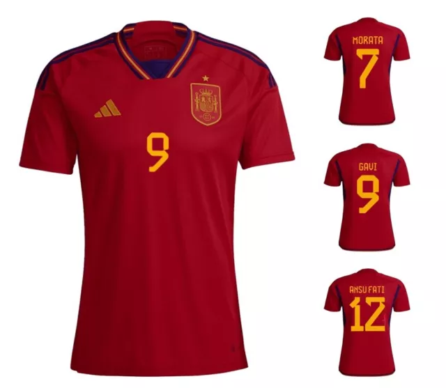 Trikot Adidas Spanien WM 2022 Home I Heim World Cup Espana + Spielernummer