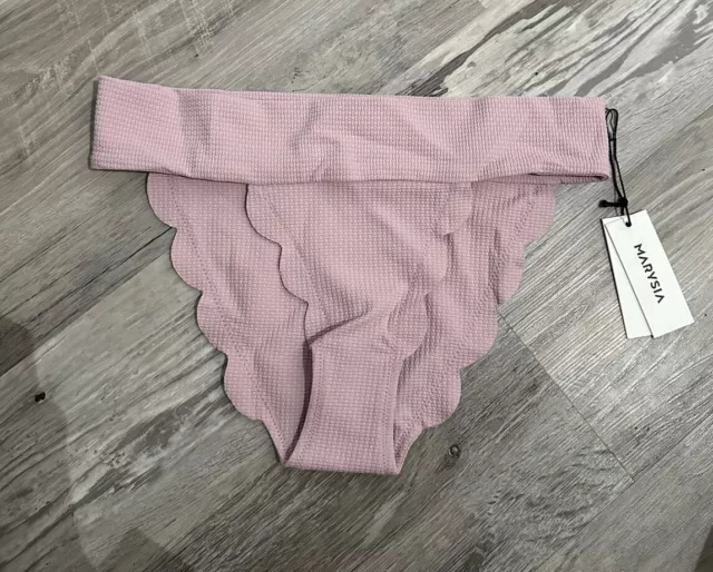 NEW MARYSIA Antibes Scalloped Bikini Bottom Light Purple Size Small