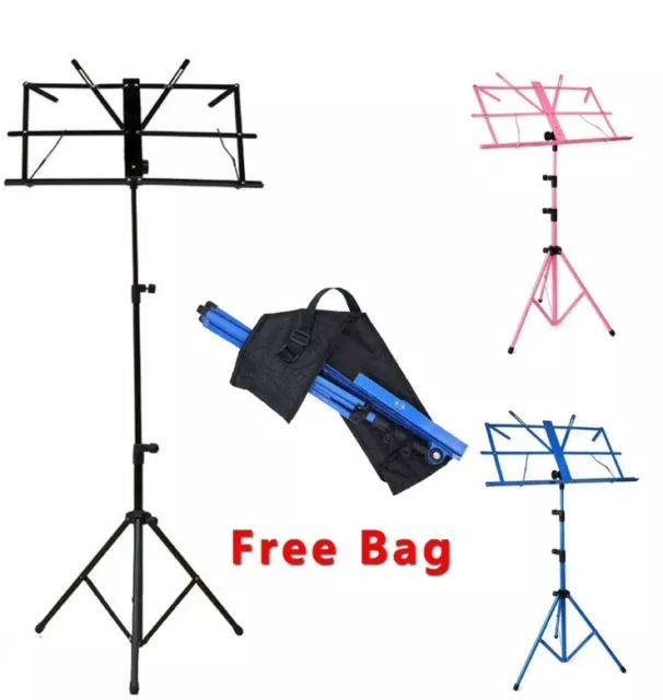 Heavy Duty Foldable Music Stand Holder Base Tripod Orchestral Conductor Sheet Uk