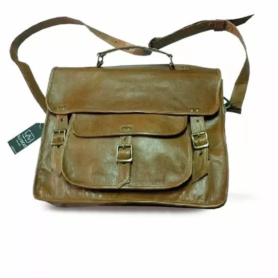 Borsa Stile Messenger Da Uomo In Vera Pelle, Mod: Fabian-Cognac