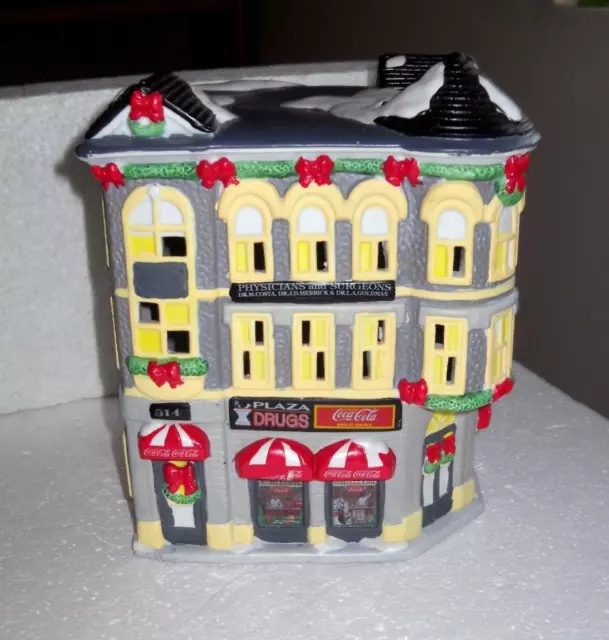 COCA-COLA Town Square Collection Christmas Village Plaza Drugs 1993