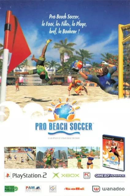 Selten Werbe Postkarte Pro Strand Fußball Play Station PS2 Xbox Game Boy TN4