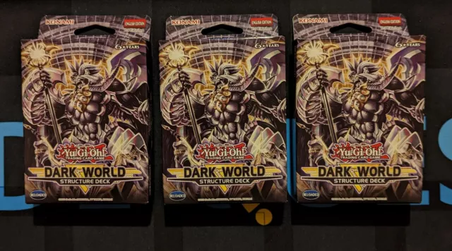 3x YuGiOh Dark World Structure Deck Bundle SR13 New Sealed 1st Edition TCG Cards 2