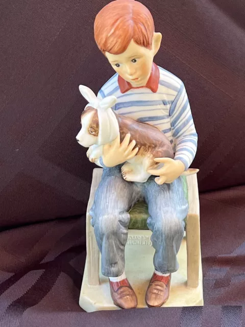 Vintage 1974 Norman Rockwell Figurine “At the Vets” Boy With His Dog