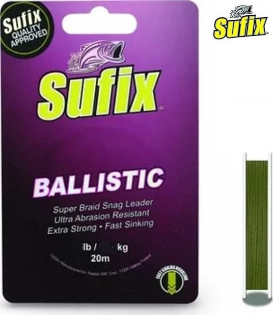 Tresse Sufix Magician 20lb (12kg) - 20 Mètres - Pour Pêche Carpe