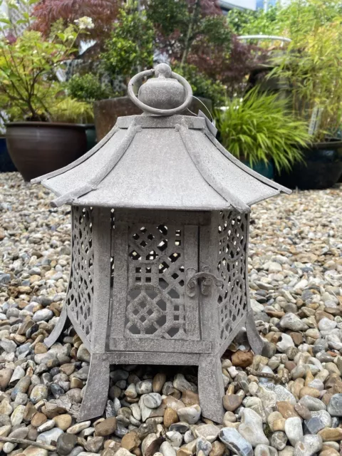 Shinto Japanese Lantern - Metal Garden Candle Holder Temple Outdoor Decoration