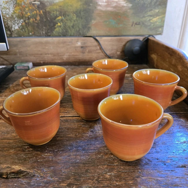 Lot De 8 Tasses Duralex Vintage Années 70 - Multicolores (vert, Marron, Bleu) - 120 Ml