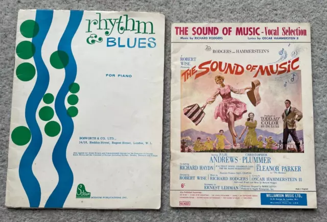 Vintage 1950-60s Music Books  Sound Of Music Rhyme n Blues for Piano good