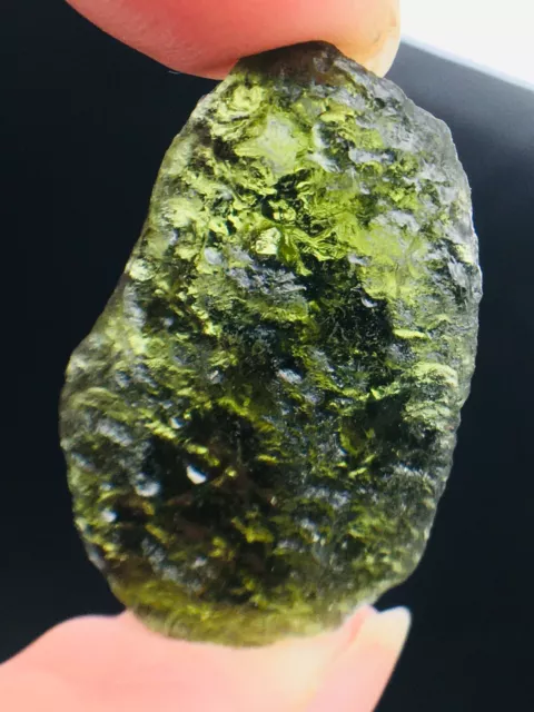 Moldavite-24CT Genuine Raw Moldavite Crystal from Czech Republic PIC certificate