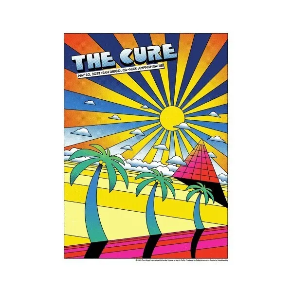 The Cure Official Poster 5/20/23 NICU Amphiteater San Diego Robert Smith