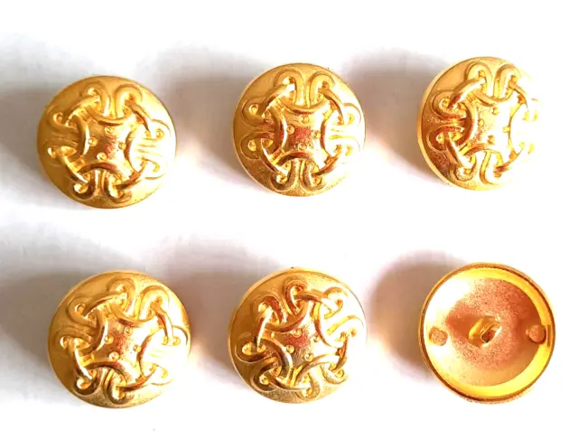 6 Large metal gold shank blazer coat craft buttons 25mm 1" Chain design