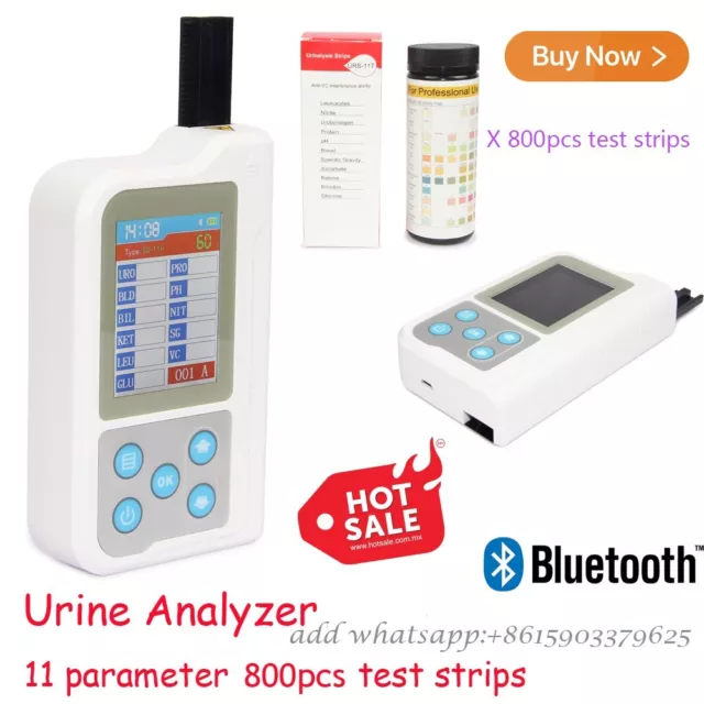 Handheld BC401BT Blutooth Urine Analyzer Digital+800 Test Strips 11 Parameters