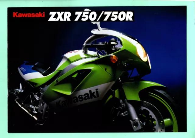 ▬► Prospectus Brochure Catalogue KAWASAKI ZXR 750 750R 750 R Moto 1991 8 pages