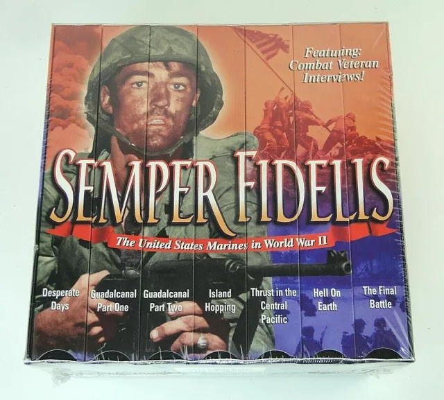 Semper Fidelis The United States Marines World War II 7 VHS Tapes Box Sealed