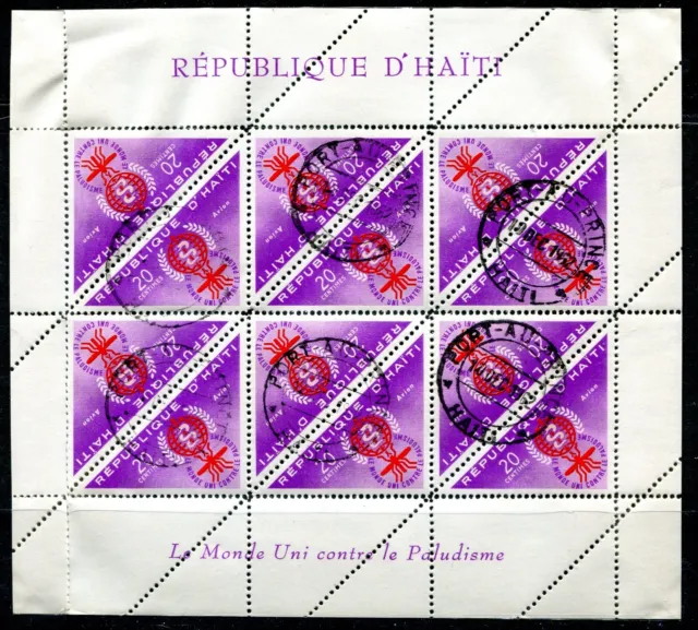 Haiti 1962 Airmail Used #C188-C190 Minisheets of 12
