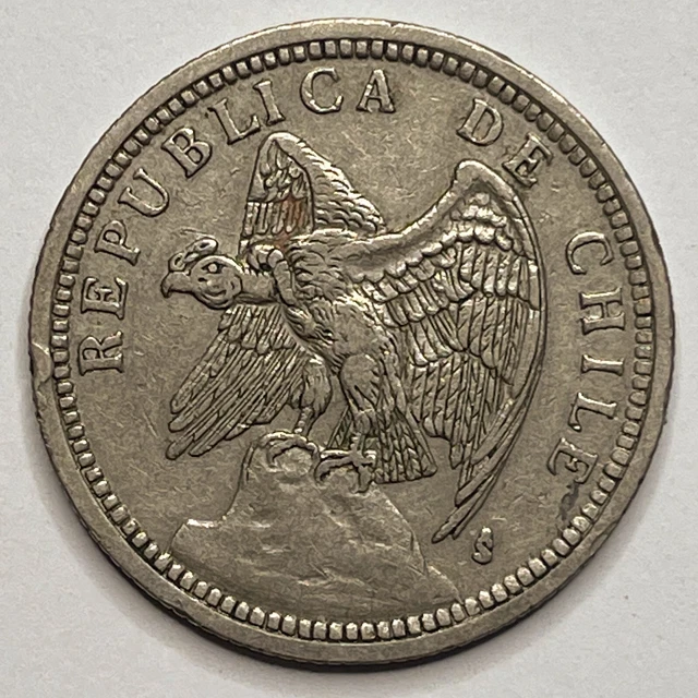 1933 1 Un Peso Coin Condor Republica De Chile KM# 176