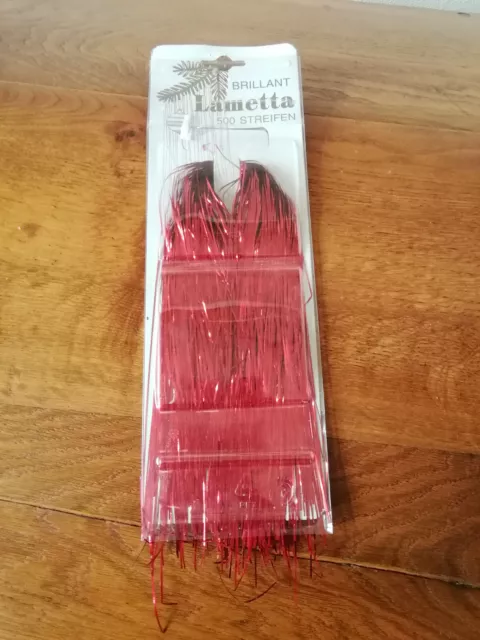 Vintage Brillant Lametta 500 Streifen rot neu OVP Christbaumschmuck Weihnachten