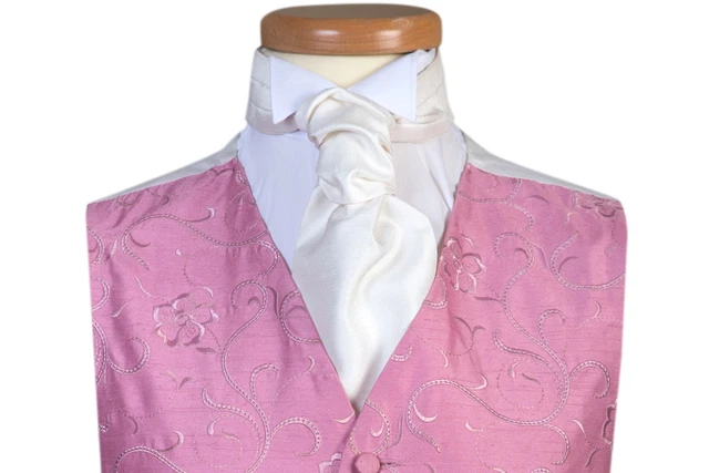 Rosa Gilet Mulinello da Uomo E Paggetto Abito Sposa Ballo Smoking M L XL 2XL 3XL 2