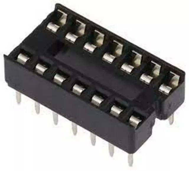 IC Socket 14 Way 0.3" Wide 14Way Low Cost Stamped 102S14PT x 10pcs