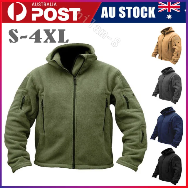 Tactical Recon Fleece Jacket Full Zip Army Hoodies Men Combat Warm Mens Hoody