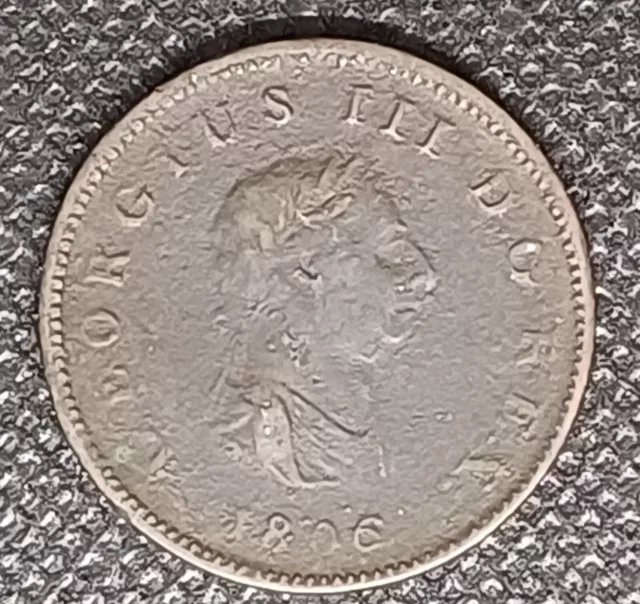 1806 King George III Copper Half Penny #2