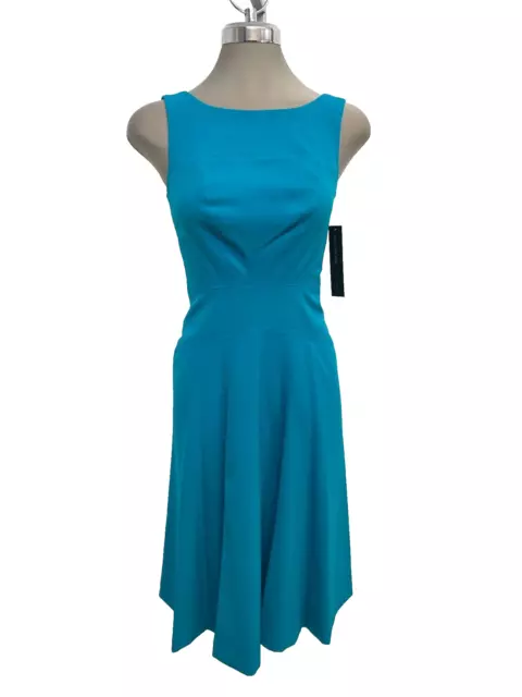 MARC NEW YORK Andrew Marc Elegant Lagoon Blue/Green Fit & Flare Dress size 2 2