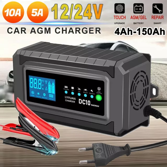 12/24V Auto Autobatterie Ladegerät Intelligent Pulse Repair Batterieladegerät