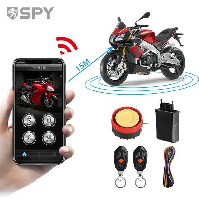 SPY Bluetooth APP remote engine start control guarantee motorcycle alarm system