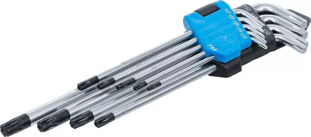 Bgs Winkelschlüssel-Satz Extra Lang T-Profil Für Torx Mit Bohrung T10-T50 9-Tlg.