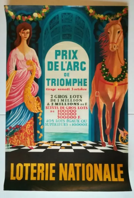 AFFICHE ORIGINALE- Loterie Nationale - Prix de l'arc de triomphe