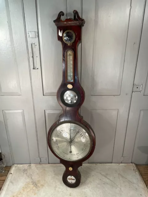 Antique English Georgian early Victorian Banjo wall barometer - display only