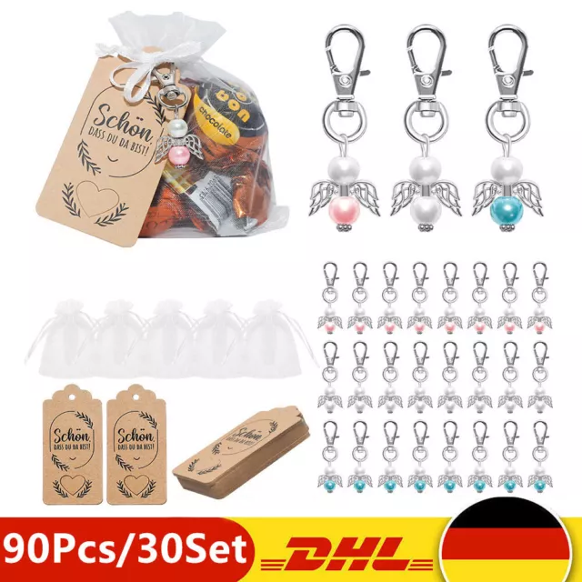 90X Schutzengel Glücksbringer Perlenengel Hochzeit Taufe Gastgeschenk Anhänger