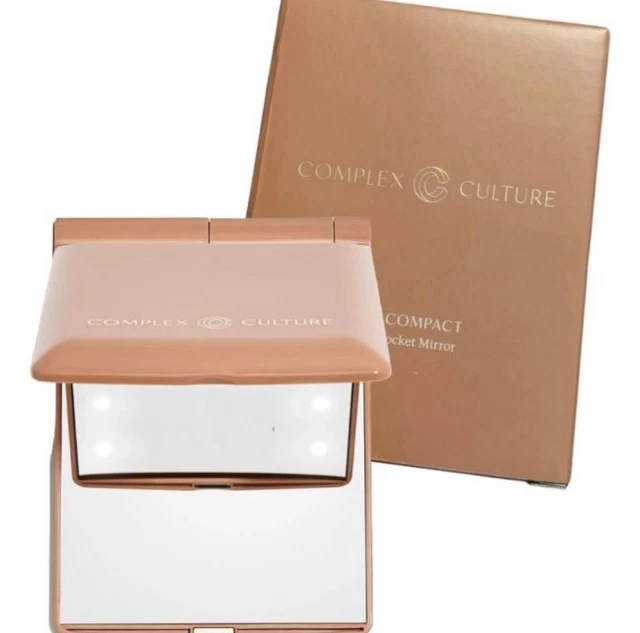 Espejo de bolsillo Complex Culture The Compact LED 4,1 x 3" espejos ligeros NUEVO